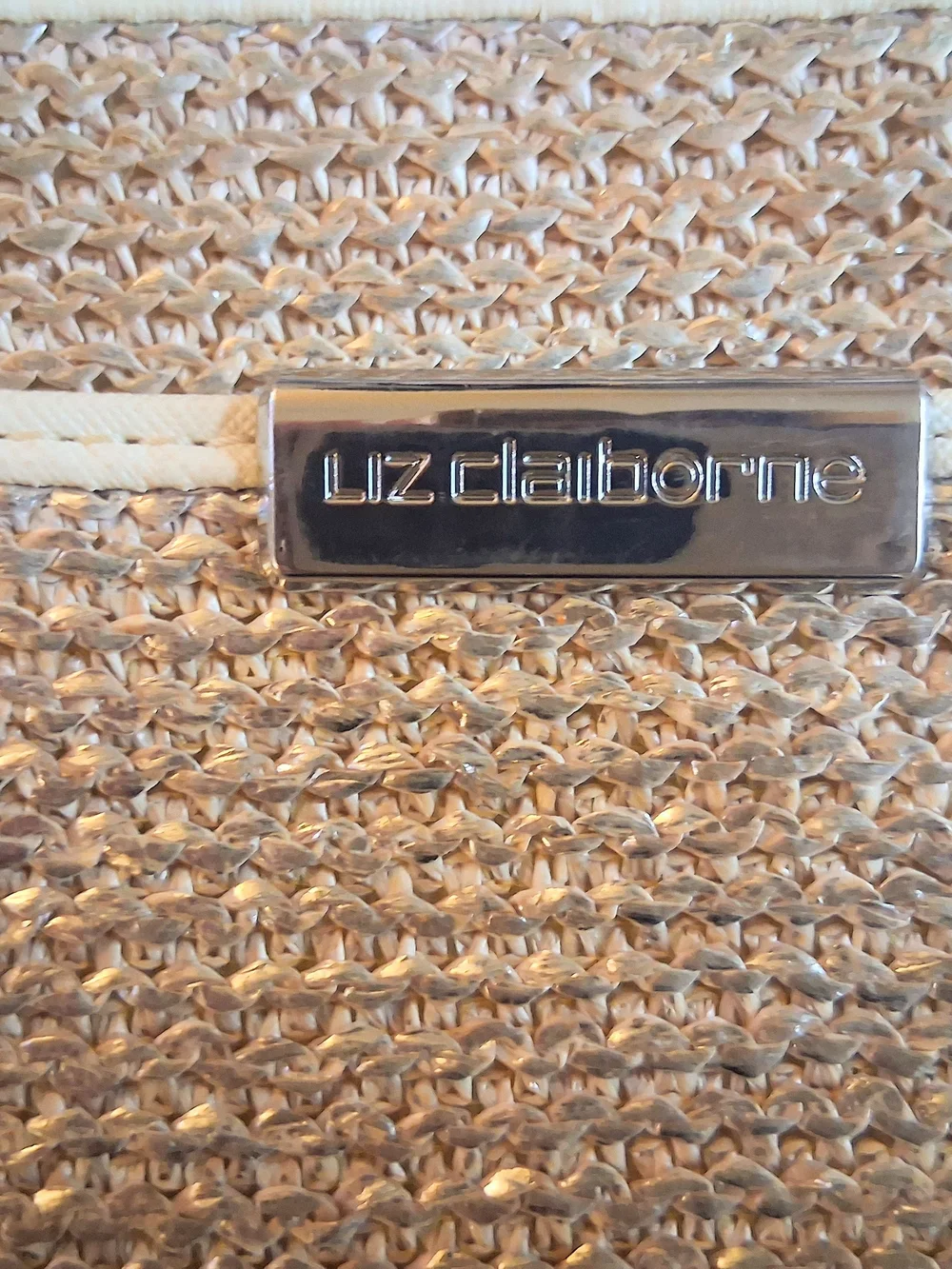 Liz Claiborne Metallic Champagne Floral Shoulder Bag